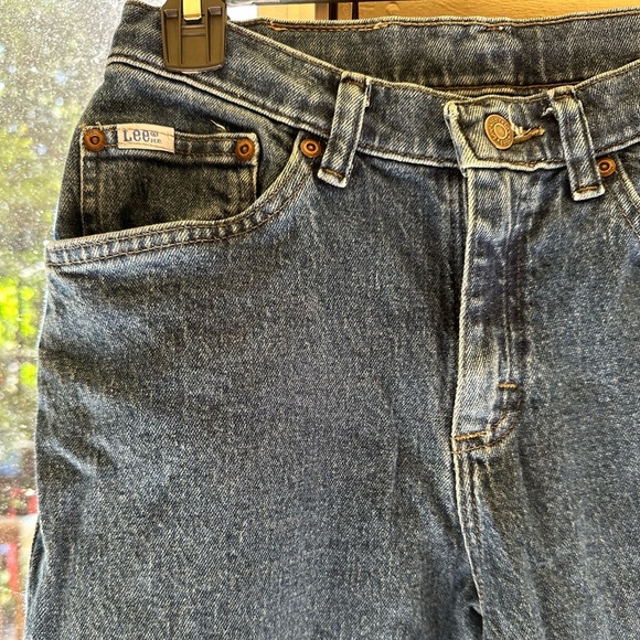 VINTAGE Lee Blue Denim Jeans-Straight Leg-Size 25/26 - Picture 4 of 14